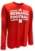 Adidas 2024 Team Issue Nebraska Football Locker Practice LS Pregame Tee - Red - AT-H4485