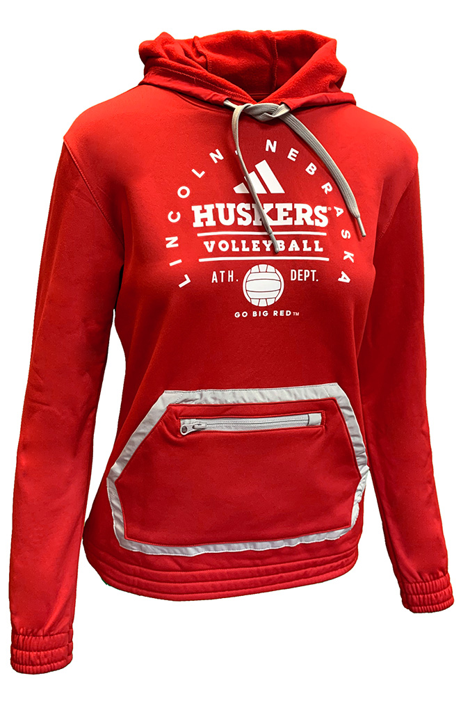 Adidas Womens Red Nebraska Volleyball All Around Team Issue Hoodie