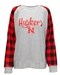 Nebraska Ladies Gray Plaid Sweatshirt - AS-92050