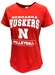 Womens Nebraska Huskers Volleyball Tee Shirts - AT-Y5479