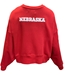 Womens University Of Nebraska Crop Fleece Crew - AS-H8490