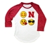 Youth Nebraska Emoji Raglan - YT-C6037