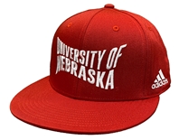 Adidas 2024 Wavy University Of Nebraska Flat Brim Snap