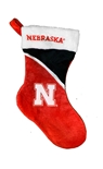 Nebraska Fuzzy Colorblock Christmas Stocking