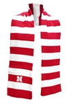 Red And White Nebraska Rugby Stripe Scarf LogoFit